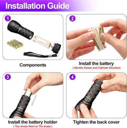 Black Light UV Light Flashlight, 21 LED 395Nm Ultraviolet Blacklight Flashlight Mini Pet Urine Detector for Dog/Cat, Dry Stains, Resin Curing, Matching with Pet Odor Eliminator(Batteries Are Included)6