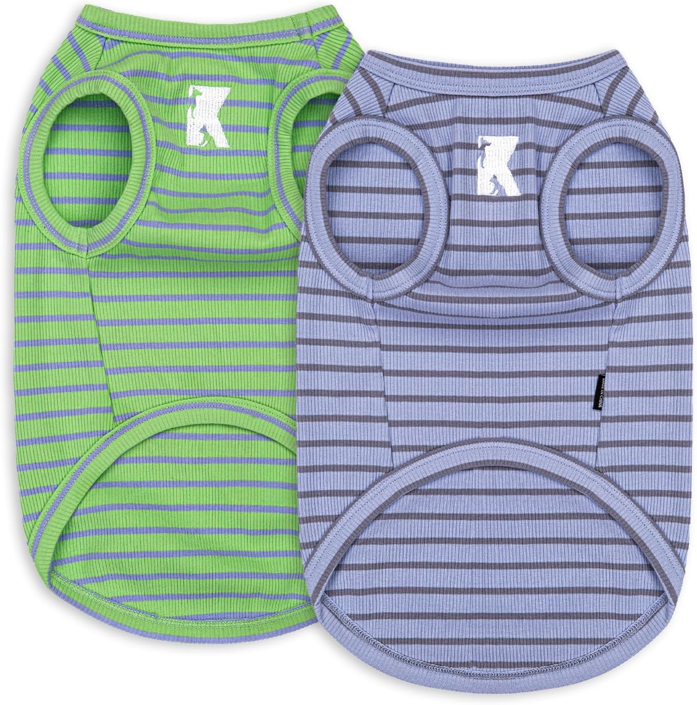 koneseve-dog-shirt-vest-lightweight-stretchy-dog-t-shirts-soft-cool-sleeveless-stripe-vests-breathable-clothes-for-puppy-kitty-cats-small-medium-large-dogs-2-pack-pink-green-s-small