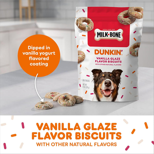 Milk-Bone Dunkin’ Vanilla Glaze Flavor Dog Biscuits with Other Natural Flavors, 8 Oz. Bag3