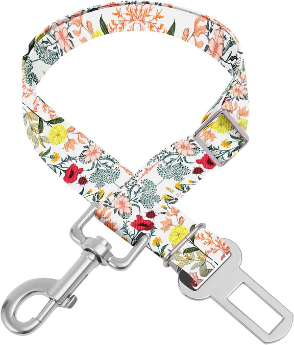Adjustable Pet Cat and Dog Car Seat Belt，The Lanyard Is Flexible and Adjustable from 20 to 33 Inches (Floral)27