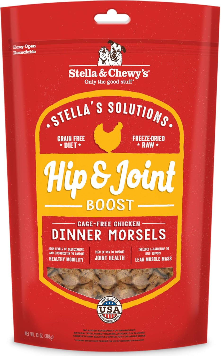 stella-chewys-stella-s-solutions-skin-coat-boost-grass-fed-lamb-wild-caught-salmon-dinner-morsels-freeze-dried-raw-protein-rich-grain-free-dog-food-4-25-oz-bag