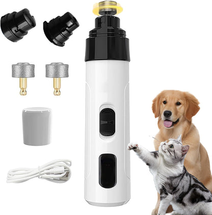 Silent Pet Nail Grinder for Dogs & Cats, 3 Grinding Heads | Professional 2-Speed Rechargeable Dog Nail Trimmer for Small/Medium Dogs & Cats, Painless Paw Grooming1
