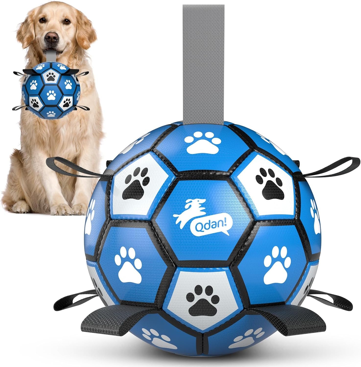 qdan-dog-balls-6-inch-dog-soccer-ball-with-straps-herding-balls-for-dogs-outdoor-dog-toys-balls-for-20-40-lb-dogs-puppy-ball-to-keep-them-busy-dog-pool-water-play-toy-puppy-birthday-gifts
