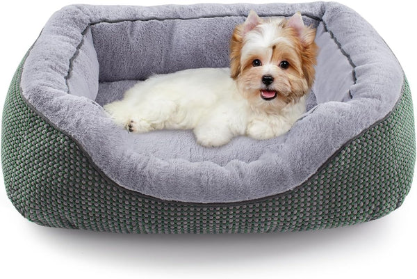 INVENHO Medium Dog Beds for Medium Dogs Washable, Rectangle Dog Bed Medium Size Dog, Orthopedic Dog Bed, Warming Soft Calming Sleeping Puppy Bed Durable Pet Bed with Anti-Slip Bottom M(30"X24"X9")22