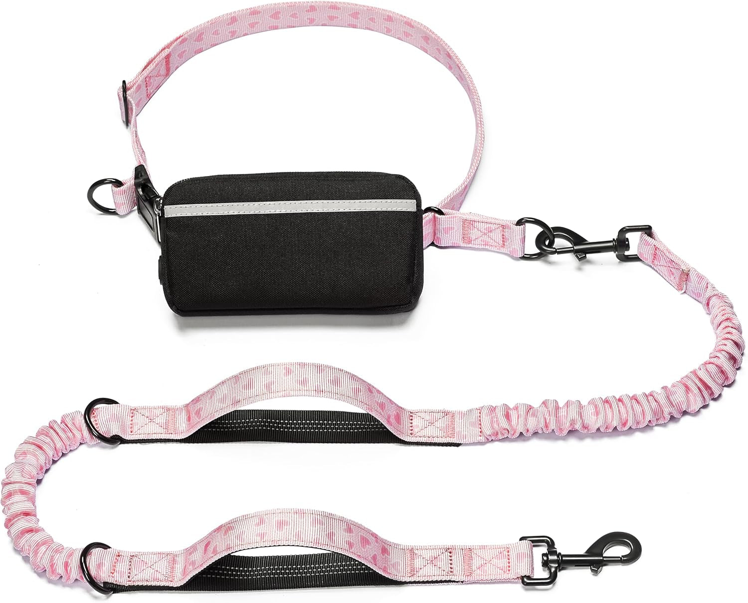 iyoshop-hands-free-dog-leash-with-zipper-pouch-dual-padded-handles-and-durable-bungee-for-walking-jogging-and-running-your-dog-large-25-120-lbs-black