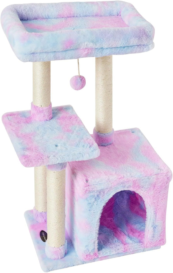 Cute Cat Tree Kitten Cat Tower Condo Cat Furniture Sisal Scratching Posts B | FISH&NAP for Indoor Jump Platform Activity Center Play House Beige9