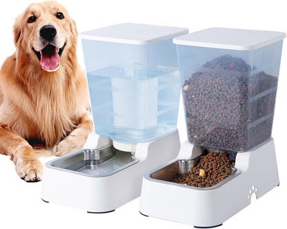 Meikuler Pets Auto Feeder 5.2L,Food Feeder and Water Dispenser Set for Medium & Large Dogs Cats and Pets Animals (Navy)9
