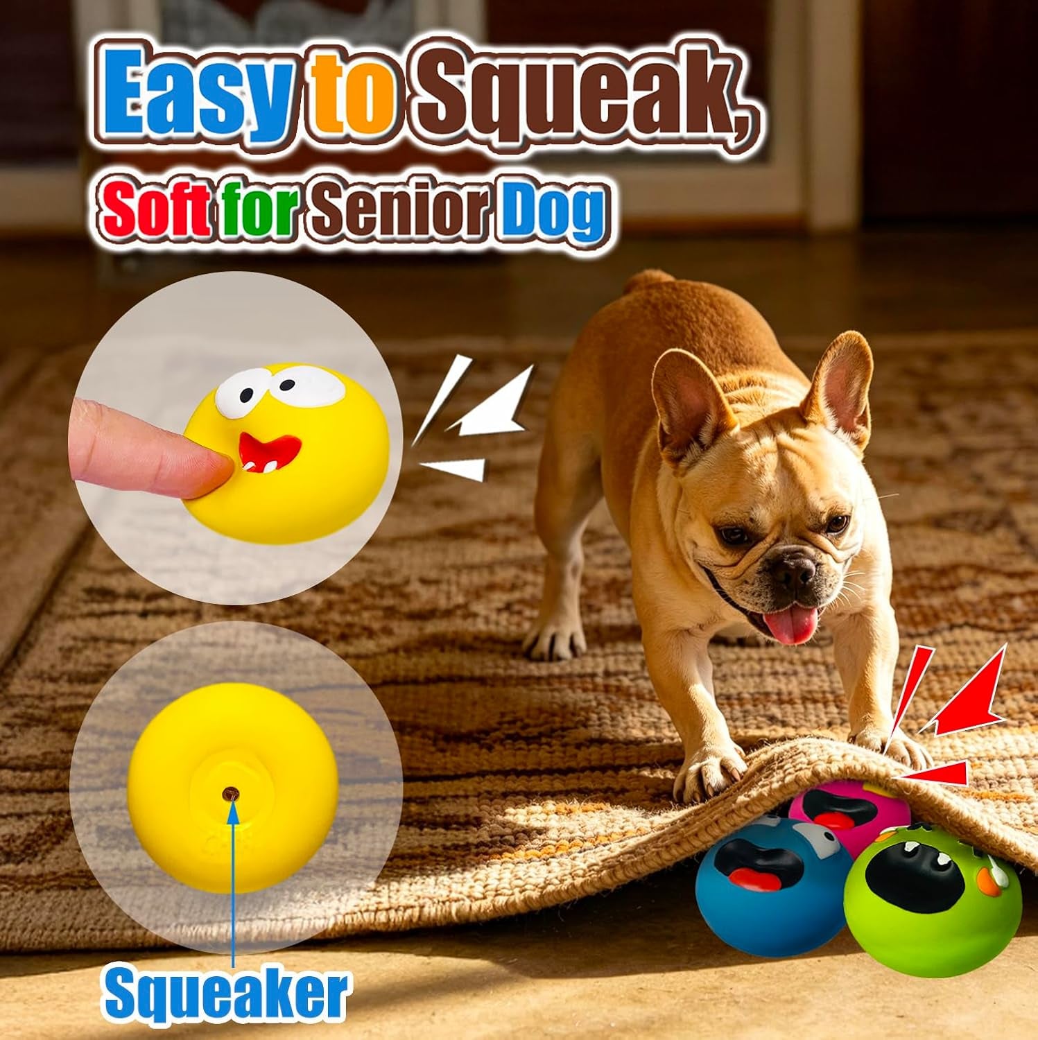holysteed-latex-squeaky-dog-toys-for-small-dogs-mini-breed-2-2-flat-ball-2-2x2-2x1-3-soft-squeak-ball-flat-4-pack-smile-face-fetch-puppy-toys-with-squeaker-floating-pet-toy-for-indoor-outdoor