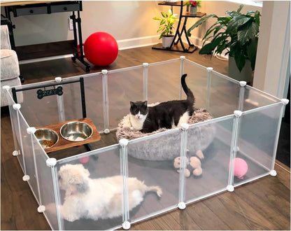 Modular Small Pet Playpen, 14 Panels, 16.5" Height Indoor Enclosure for Rabbits, Guinea Pigs, Hedgehogs, Kittens and Small Pets1
