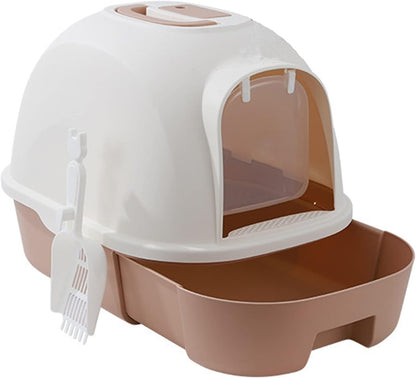 Dog Potty Training Toilet ﻿ Cat Litter Box Dome Drawer Design with Scoop Enclosed Large Kitty Anti-Splashing Supplies(B)7