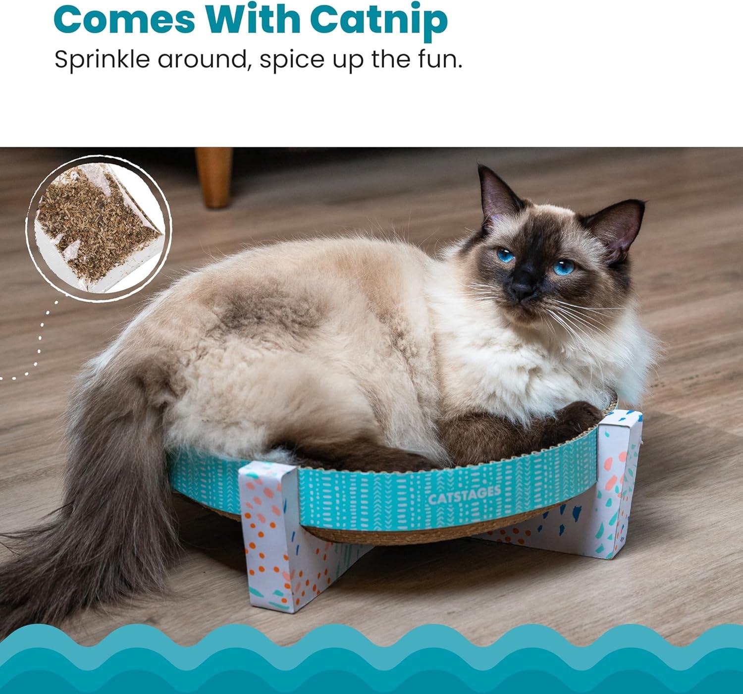 catstages-scratch-snuggle-rest-2-in-1-indoor-cat-scratcher-elevated-cat-lounger-catnip-included
