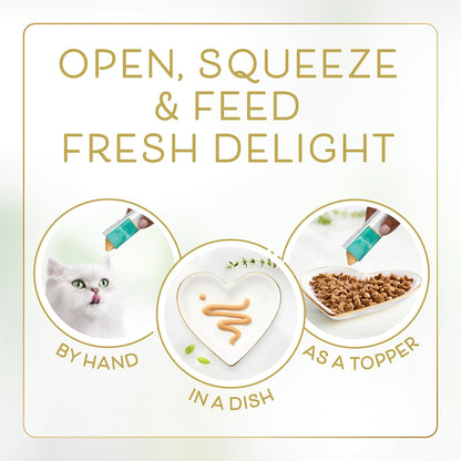 Purina Fancy Feast Squeezable Cat Treats Tube, Savory Puree Naturals with Natural Tuna in a Demi-Glace - 0.35 Ounce (Pack of 12)5