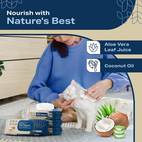 REFRESHIFY Dog Wipes for Paws and Butt - Coconut Scented (Pack of 400) - Pet Wipes for Dogs and Cats - Deodorizing Non Toxic Dog Wipes, +12 Additional Travel Wipes3