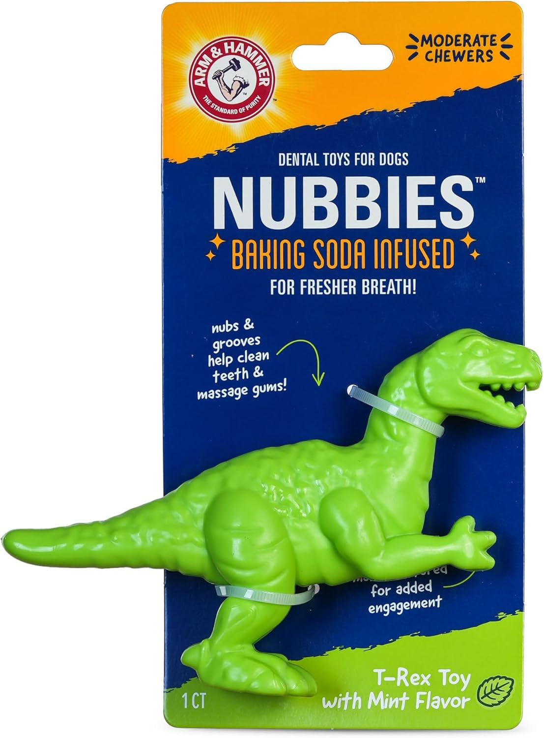 arm-and-hammer-nubbies-t-bone-dental-dog-chew-toy-with-peanut-butter-flavor-tpr-nubs-clean-teeth-and-gums-durable-nylon-chew-for-aggressive-chewers-helps-reduce-plaque-and-tartar