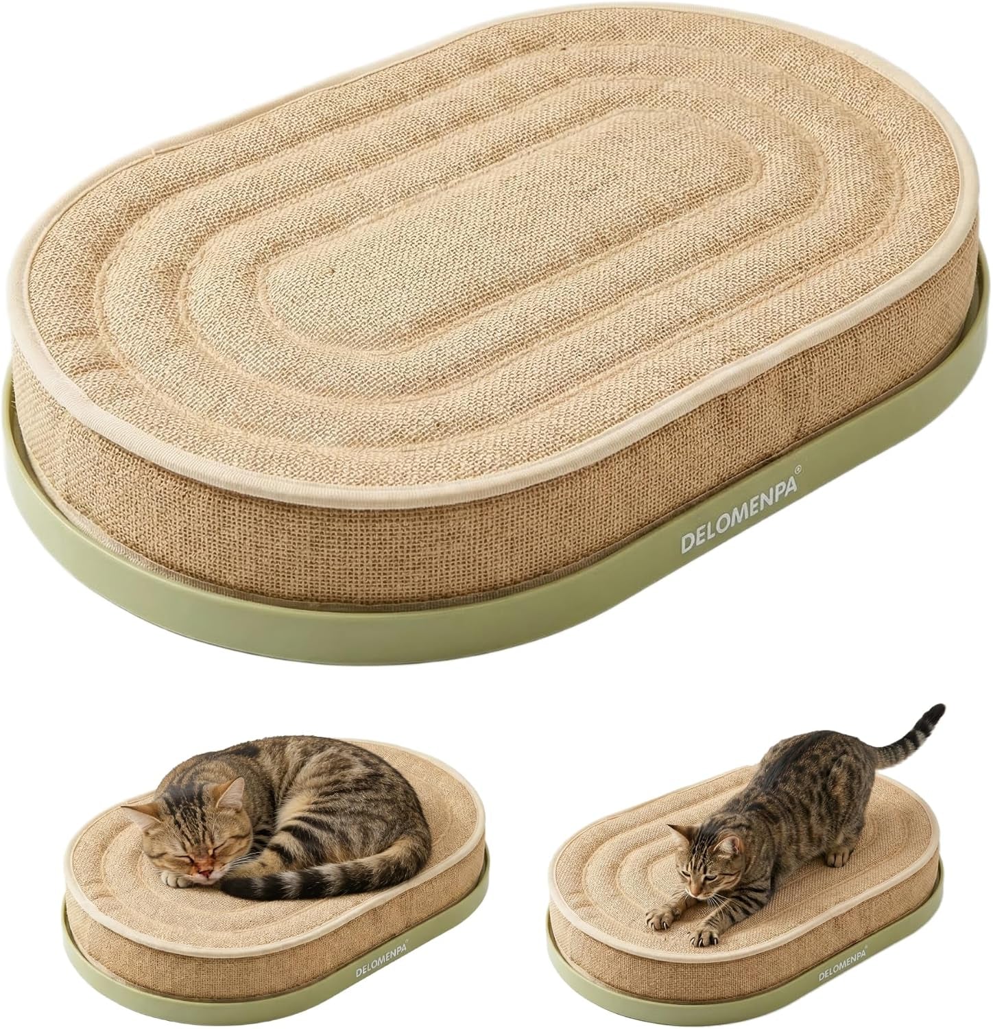 large-sisal-cat-scratcher-lounge-2-in-1-cat-bed-with-durable-base-plush-foam-cushion-non-shedding-cat-scratching-pad-for-indoor-cats-22x14-no-mess-furniture-protector