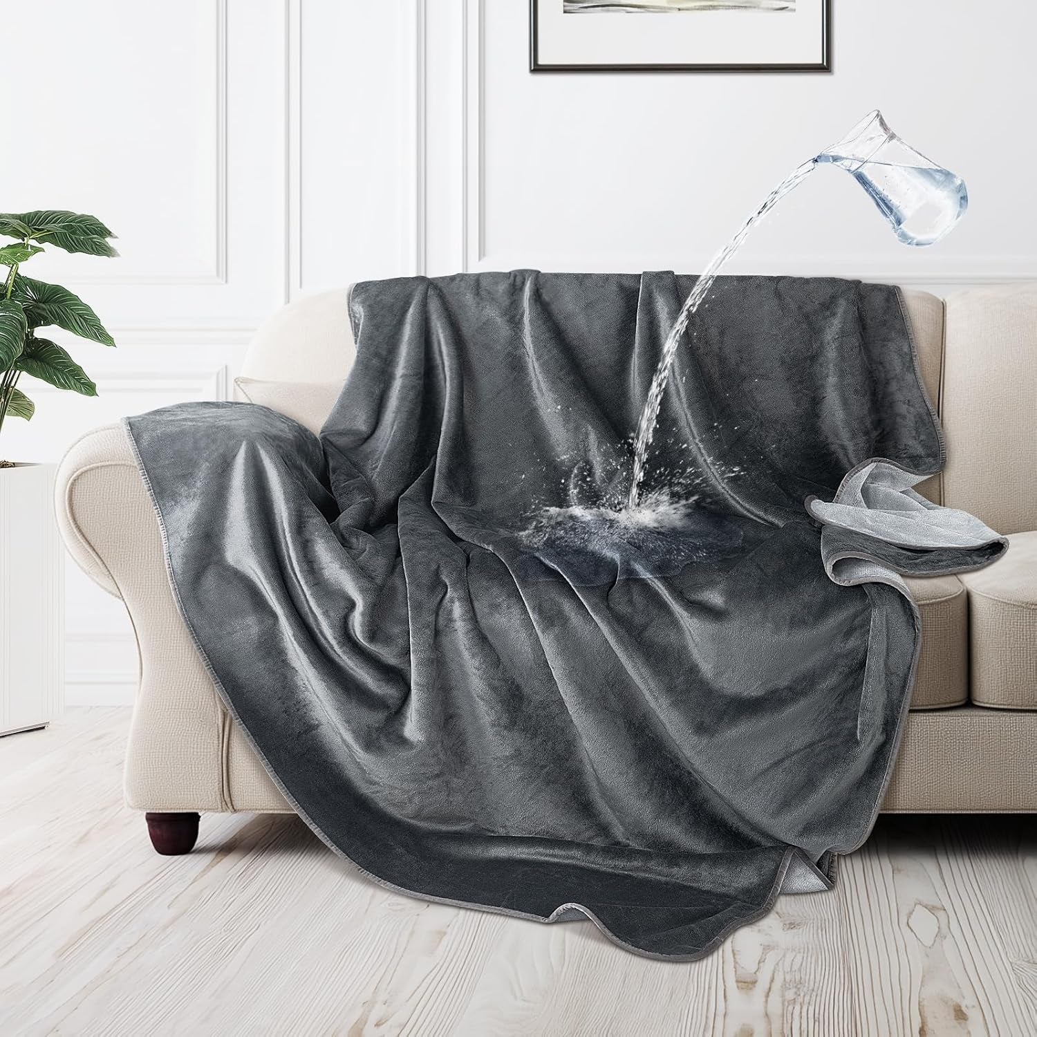 loobani-waterproof-blanket-for-bed-soft-flannel-twin-bed-blanket-60-x-80-dog-pet-blankets-for-large-dogs-reversible-spill-proof-throw-for-couch-cover-movie-time-camping-travel-noise-free-grey