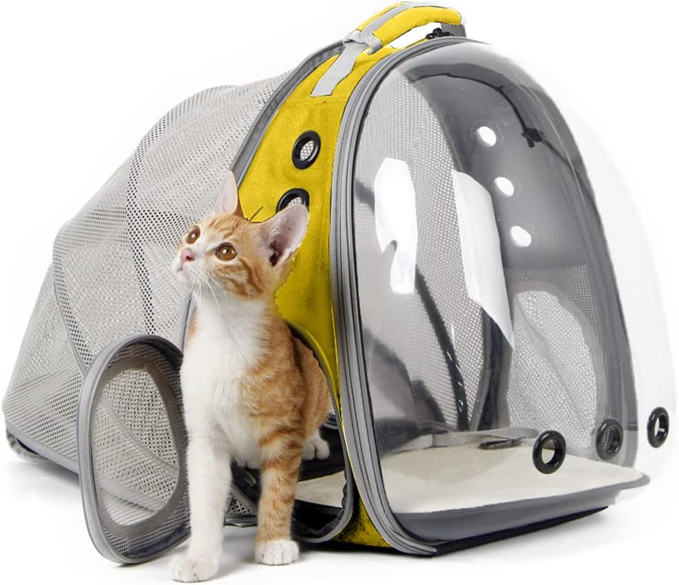 expandable-pink-cat-backpack-carrier-fit-up-to-12-lbs-space-capsule-clear-bubble-window-pet-carrier-backpack-for-kitten-bunny-rabbit-and-small-puppy