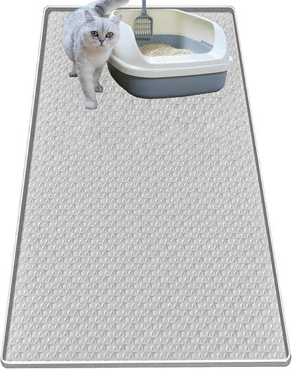 Cat Litter Mat for Litter Box, Silicone Large Cat Litter Trapping Mat - 40X28 In, Waterproof & Non-Slip, Durable & Easy Clean, Light Gray9