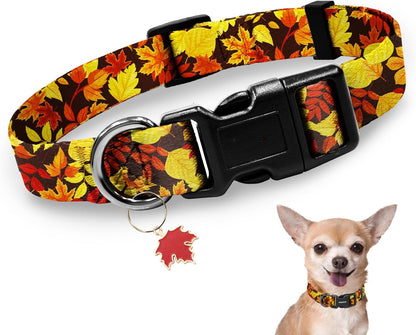 Kazazoo Dog Collar Cute and Soft Nylon Puppy Collar Girl Dogs, Adjustable Purple Dog Collars for Medium Dogs, Purple Flowers-M18