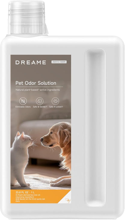 DREAME Robot Vacuum Cleaning Soluition, Pet Odor Solution, Safe and Gentle Natural Plant-Based Ingredients, 33.8 FL OZ(1L)1