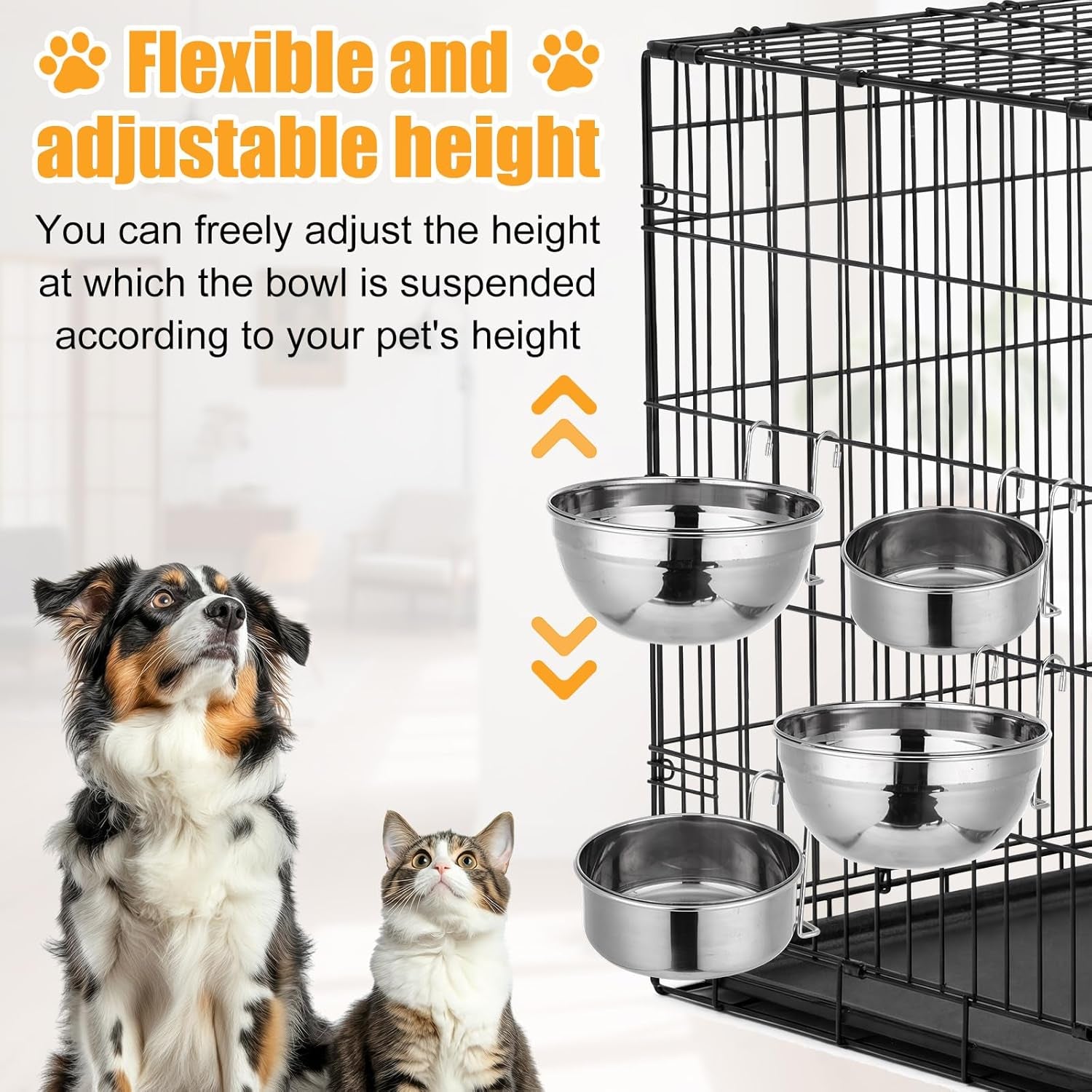 zhehao-4-pack-hanging-dog-water-and-food-bowls-for-kennel-cage-no-spill-dog-crate-water-bowl-stainless-steel-bowls-dish-for-dogs-crate-cage-accessories-35oz-50oz-65oz