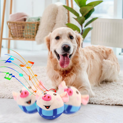 BABORUI Interactive Dog Toys Pig, Jumping Squeaky Dog Toys with Recording and Music Modes, Rechargeable Moving Dog Chew Toys for Small/Medium/Large Dogs to Keep Them Busy(Blue Pig)7