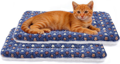 Mora Pets Dog Crate Pad - Ultra Soft Pet Bed with Cute Star Print, Washable Mat for Large Medium Small Dogs, Reversible Fleece Kennel Liner, Cat Bed 23 X 18 Inch Brown36