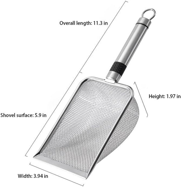 Stainless Steel Cat Litter Scoop – Anti-Stick Litter Shovel with Hook, Rust-Proof & Heavy Duty Cat Litter Scooper for Clumping Litter, Easy to Clean & Store2