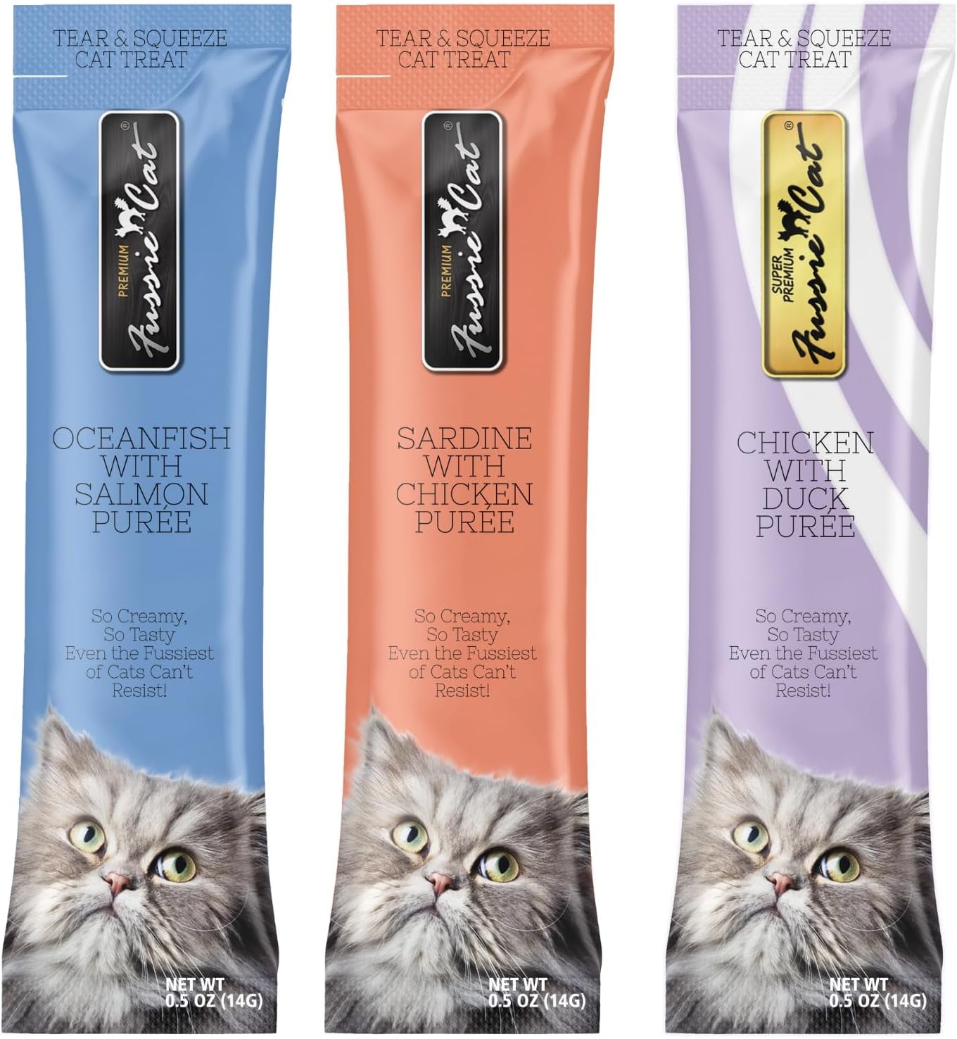 fussie-cat-premium-puree-lickable-cat-treats-in-chicken-puree-lickable-treats-3-packs-of-4-0-5oz-tubes-12-total-tubes-variety-flavor-pack-of-3-flavors-oceanfish-sardine-chicken-lid