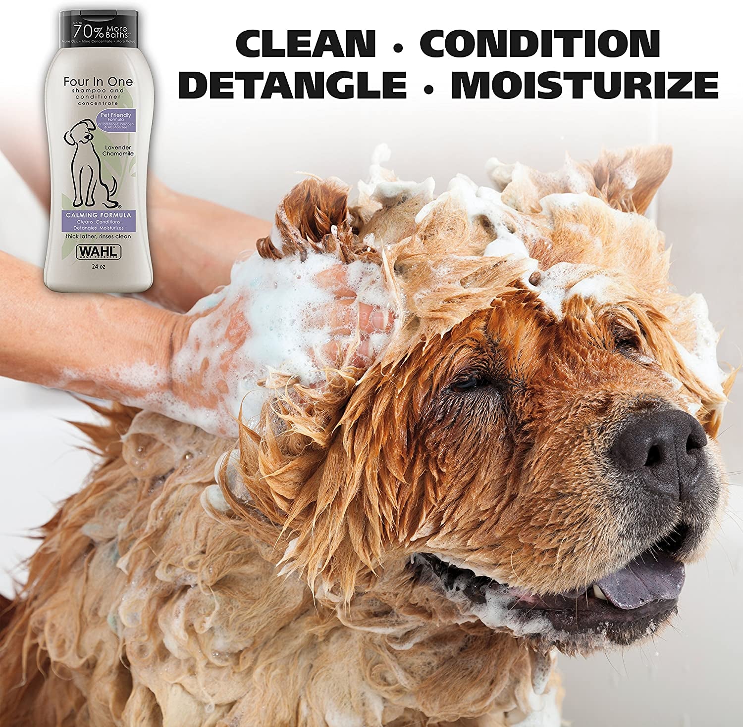 wahl-usa-4-in-1-calming-dog-shampoo-with-lavender-chamomile-scent-cleans-conditions-detangles-moisturizes-pet-friendly-formula-24-oz-model-820000a
