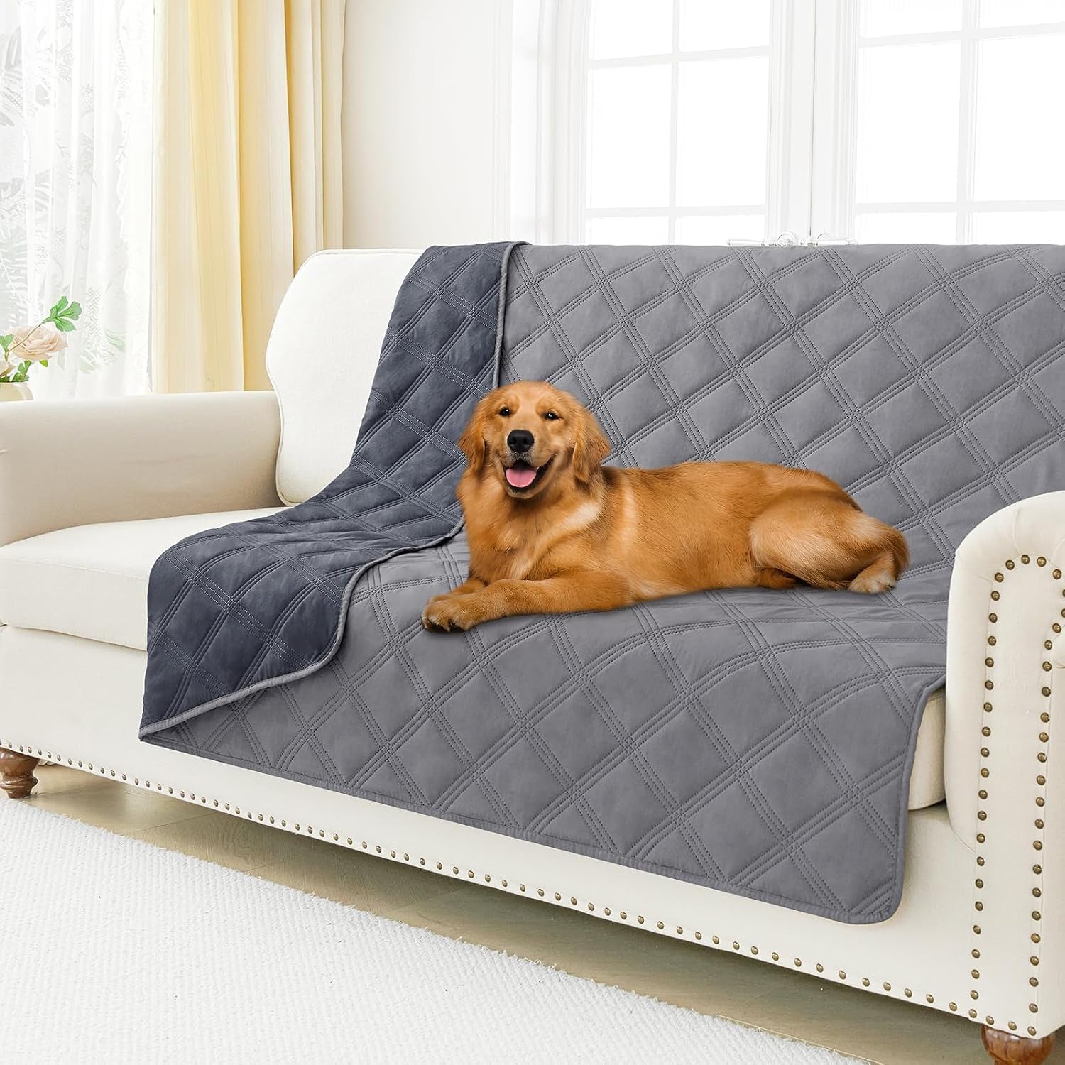 smiry-waterproof-dog-bed-cover-blanket-reversible-pet-blanket-soft-reversible-washable-leakproof-cats-dogs-couch-cover-for-sofa-couch-furniture-30x70-inch