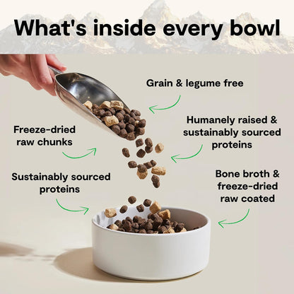 Open Farm Rawmix Grain Free Dry Dog Food, Front Range Kibble, 20Lb Bag | Grass Fed Beef, Pasture Raised Lamb, Humanely Raised Pork, Freeze Dried Raw Chunks, 100% Traceable Ingredients.3