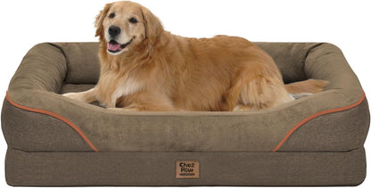 Chez Paw Waterproof Orthopedic XL Dog Bed for Large and Extra Large Dogs | Egg Crate Foam, 4-Sided Bolster Support, Waterproof Liner, Non-Slip Bottom, Machine Washable Cover, 42 X 30 Inch44