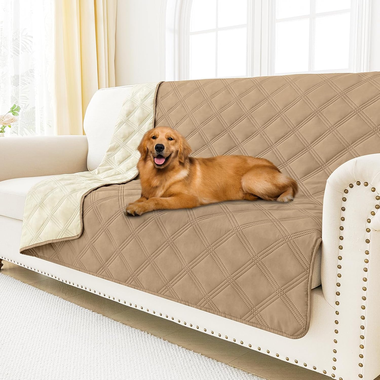smiry-waterproof-dog-bed-cover-reversible-pet-blanket-for-sofa-couch-soft-washable-dog-blanket-leakproof-couch-cover-for-dogs-cats-furniture-protection-52x82-grey-dark-grey