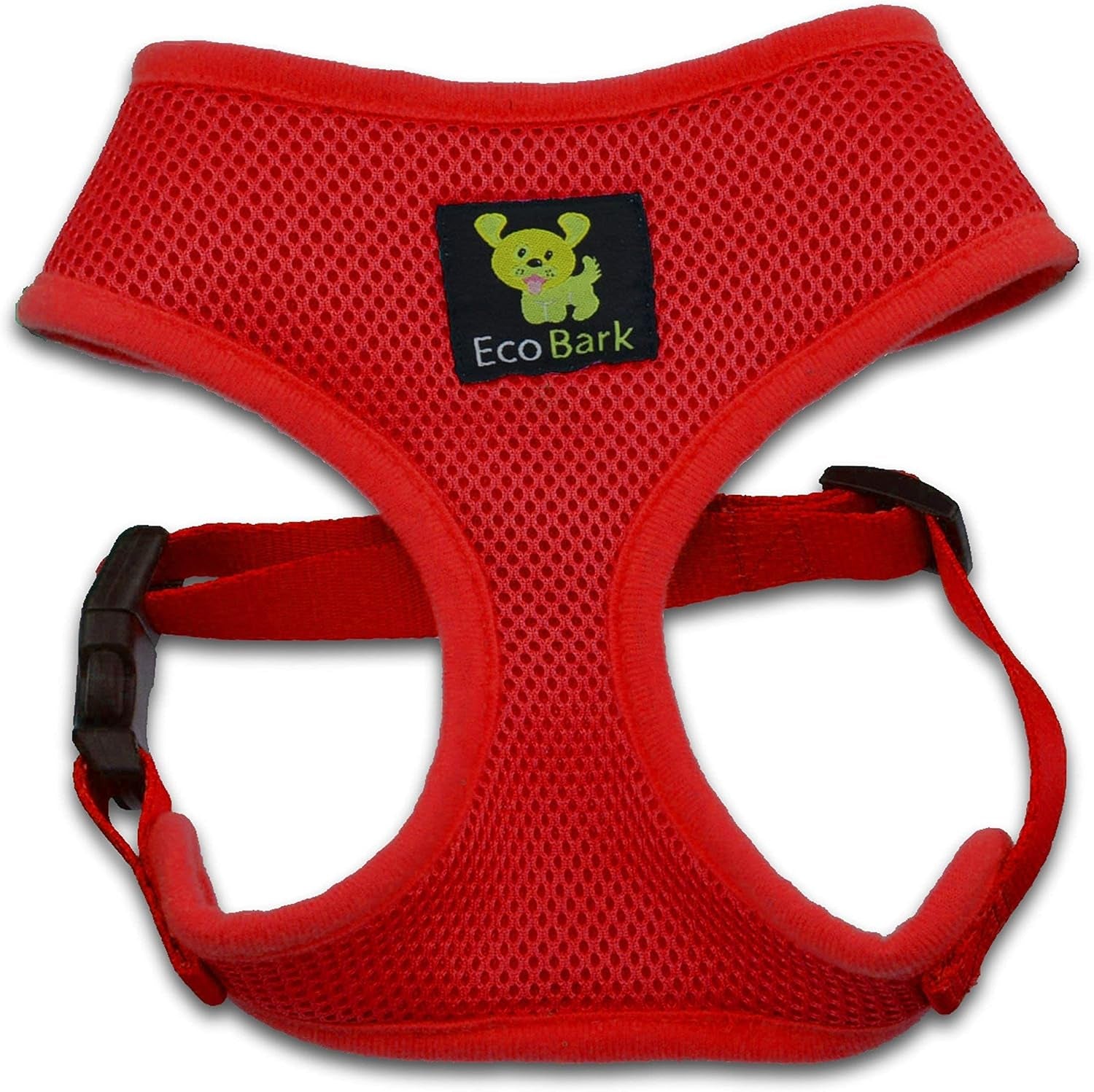 ecobark-dog-harness-soft-mesh-over-the-head-vest-harness-red-small-luxurious-eco-friendly-no-pull-no-choke-design-padded-breathable-body-halter-anti-rub-for-puppy-toy-small-breeds