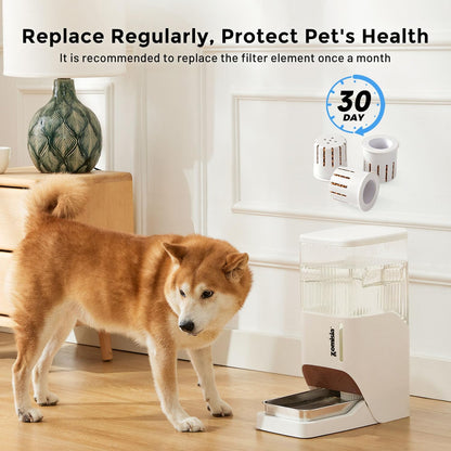 ZOMISIA 8L Dog Water Bowl Dispenser & Maifan Stone Filter Replacement 3Pcs6