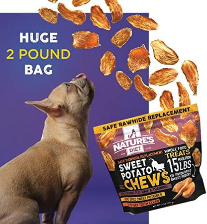 Nature'S Diet Sweet Potato Chews XL 2Lb Bag Safe Rawhide Replacement, Natural Treat, Training, Teeth, Healthy Snack for Dogs2