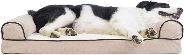 Furhaven Orthopedic Dog Bed for Large Dogs, Sofa-Style with Cool Gel-Top Foam with a Solid Orthopedic Foam Base for Joint Support, Removable Washable Cover, Jumbo XL, Plush & Suede, Gray16