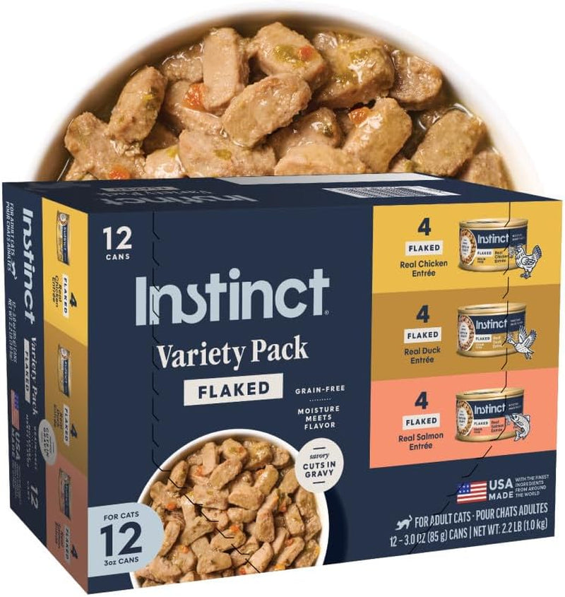 instinct-flaked-entrees-wet-canned-cat-food-variety-pack-3-oz-12-count-tender-flaked-cuts-in-savory-gravy-high-protein-real-meat-whole-food-ingredients-grain-free-hydration-support