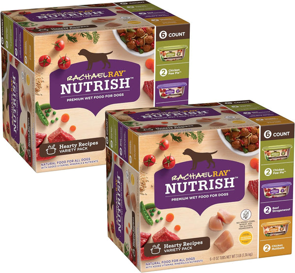 Nutrish Savory Favorites Wet Dog Food Variety Pack, 8 Oz Tubs (Rachael Ray) | Pack of 6, Includes 3 Delicious Flavors of Chicken Paw Pie, Hearty Beef Stew & Savory Lamb Stew, No Artificial Flavors11