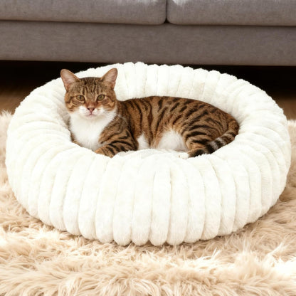 Washable Small Cat Dog Bed,Puppy Bed Cat Beds for Indoor Cats(Grey,S) | Calming anti Anxiety round Donut Dog Bed,Cute Fluffy Puppy Dogs Beds for Small Dogs, Anti-Slip Comfort Pet Bed13