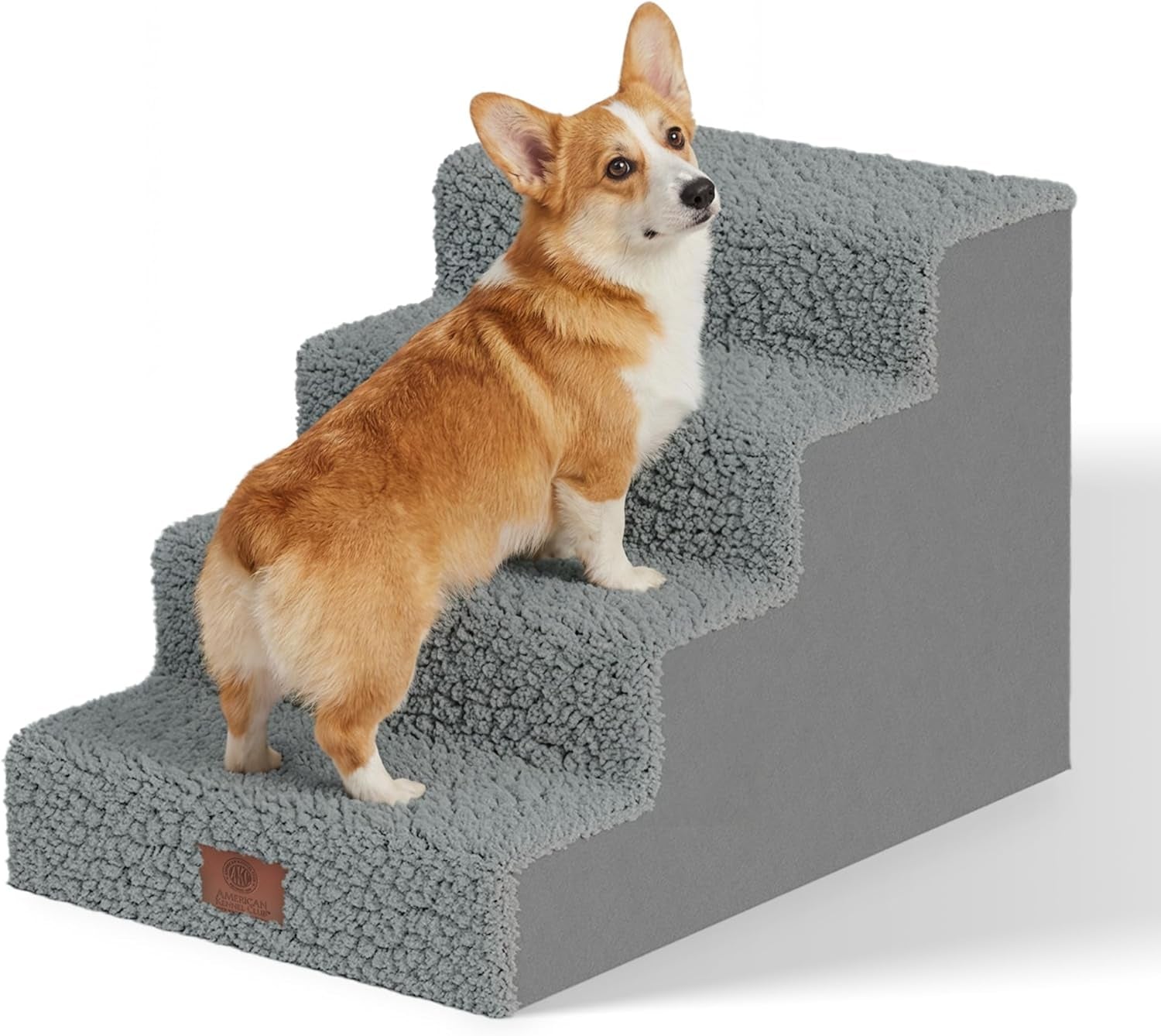 akc-4-step-pet-stairs-for-beds-couch-built-for-small-dogs-small-breeds-long-back-senior-dogs-lightweight-soft-non-slip-washable-no-tool-assembly-supports-35-lbs-16x24x14-2-in-foldable-non-slip-pet-steps-with-washable-cover-and-no-tool-assembly-for-long-back-and-senior-dogs