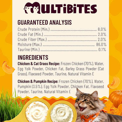 Lickable Cat Treats with Lick-Up Spoons, Healthy Wet Cat Snacks for Digestive Support, Grain-Free Kitten Treats with Taurine & Vitamins, Cat Grass & Pumpkin Variety Pack (32 Spoons)9