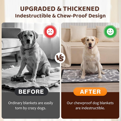 25"X35" Double-Sided Chew Proof Dog Blanket for Sofa Bed Dog Crate | Indestructible Dog Blanket for Aggressive Chewers, Flannel Tear-Resistant & Waterproof Pet Throw Blanket Furniture Protector6
