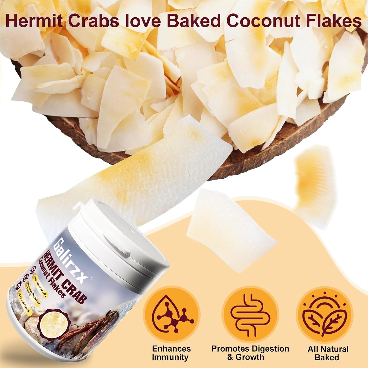 hermit-crab-food-baked-coconut-treat-natural-dried-coconut-flakes-for-hermit-crabs-healthy-additive-free-easily-digestible-crispy-snack-60g