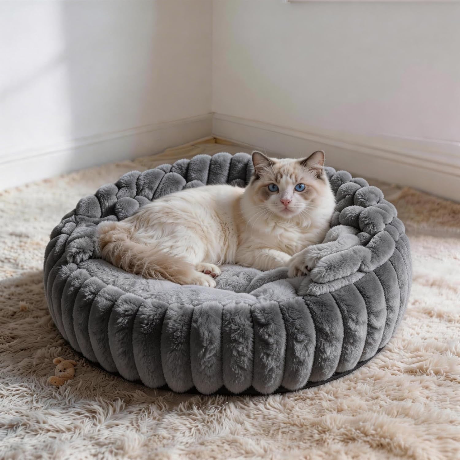 cat-beds-for-indoor-cats-2-in-1-cat-cave-bed-kitten-bed-for-small-pets-small-dog-bed-with-cover-pet-bed-for-puppy-and-kitten-with-anti-slip-bottom-dark-gray-20-inches