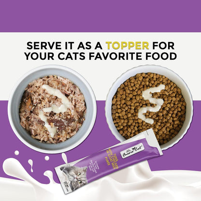 Fussie Cat Super Premium Cat Treats in Goat Milk Puree, Lickable Cat Treats,6 Packs of 4-0.5Oz Tubes, Variety Flavor Pack of 6 Flavors + Freeding Spoon3