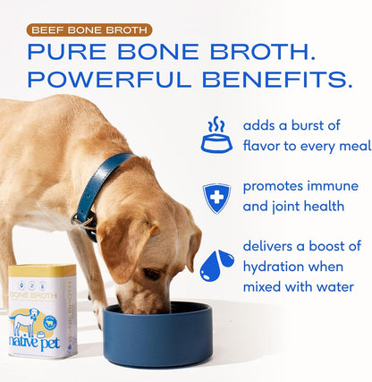 Native Pet Bone Broth for Dogs - Made with Real Beef Bone Broth, Dog Food Toppers for Picky Eaters - Provides Extra Hydration & Nutrition for Joint Strength, Immunity & Heart Health-48 Scoops2