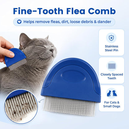 Prime Pets Flea Comb for Dogs and Cats, Stainless Steel Pet Grooming Comb for Flea Checks, Dander, Loose Hair and Tear Stain Debris2