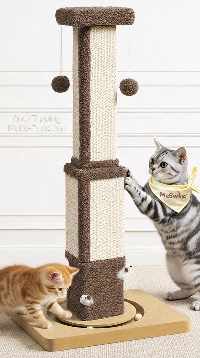 33-tall-sisal-vertical-cat-scratching-post-for-indoor-cats-brown-vertical-pole-post-for-indoor-cat
